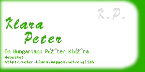 klara peter business card